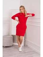 Šaty s kapucňou a vreckami červené