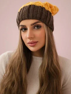 Milano fleecová čiapka K203 žltá+mocca