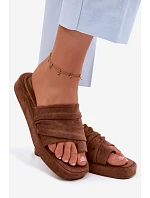 Dámské Pantolety S Řasením Hnědé Gelmira