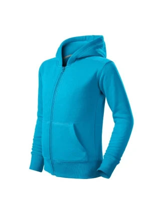 Trendy mikina na zips pre deti tyrkysová