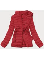 Tmavočervená ľahká dámska prešívaná bunda (20311-275)