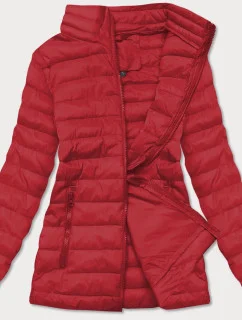 Tmavočervená ľahká dámska prešívaná bunda (20311-275)
