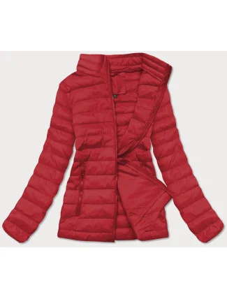 Tmavočervená ľahká dámska prešívaná bunda (20311-275)