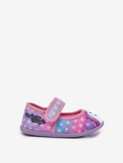 Baletné papuče Papuče pre dievčatá na suchý zips UNICORN Pink Silviera