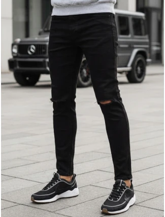 Pánske čierne nohavice FashionStreet UX3852