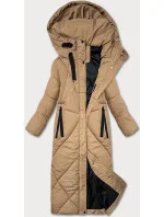 Dámska zimná bunda pod kolená J Style camel (5M3232-84)