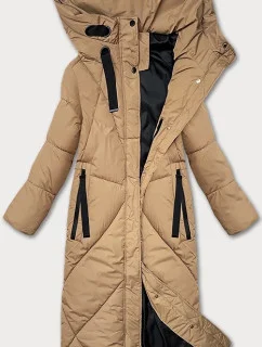 Dámska zimná bunda pod kolená J Style camel (5M3232-84)