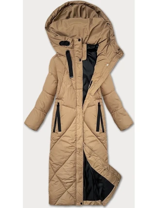 Dámska zimná bunda pod kolená J Style camel (5M3232-84)