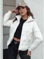 Dámska zimná bunda FASHWARM krátka prešívaná s kapucňou biela FashionStreet TY4637