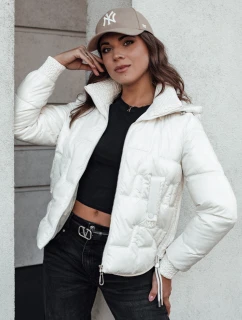 Dámska zimná bunda FASHWARM krátka prešívaná s kapucňou biela FashionStreet TY4637