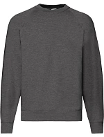Fruit of the Loom Classic Raglan Sweat – mikina s raglánovými rukávmi 16.2216 tmavošedá melírovaná