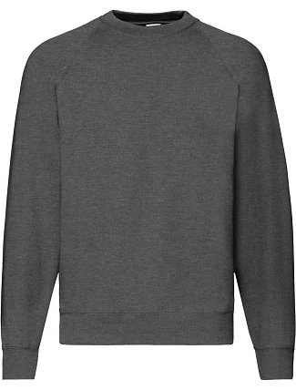 Fruit of the Loom Classic Raglan Sweat – mikina s raglánovými rukávmi 16.2216 tmavošedá melírovaná
