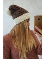 Fleecová čiapka Bibiana K264 ecru+mocca Fleecová čiapka Bibiana K264 ecru+mocca