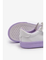 Dziecięce Sneakersy Trampki Z Przypinką Biało-Fioletowe Pennyn