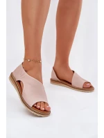 Skórzane Sandały Damskie Artiker 46C1018 Jasnoróżowe