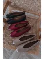 Baleriny Damskie Z Eko Skóry Na Płaskim Obcasie Bordowe Olyssia