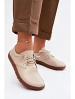 Kožené dámské polobotky Barefoot Zazoo 10189 Béžové