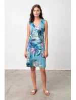 Dámske modré šaty Bahia 18527 s kvetmi - Vamp