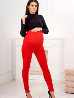 Dámske bavlnené tehotenské nohavice 19975 Červená - Kesi