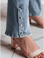 Dámske džínsové zvonové nohavice s opaskom BELLONIZ modré FashionStreet UY2464 Dámske džínsové zvonové nohavice s opaskom BELLONIZ modré FashionStreet UY2464
