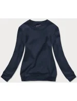 Tmavomodrá dámska tepláková mikina so sťahovacími lemami (W01-25)