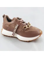 Hnedé športové topánky s retiazkou (N-206)