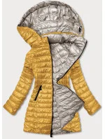 Béžovo-tmavo žltá obojstranná dámska prešívaná bunda (M20-7636-62+75)
