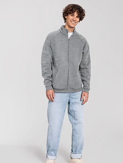 Fruit of the Loom Iconic Premium Sweat Jacket Mikina z hrubej bavlny 16.2290 light graphite