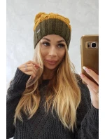 Fleecová čiapka Paris K212 horčicová + khaki Fleecová čiapka Paris K212 horčicová + khaki