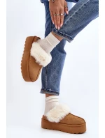 Kapcie Śniegowce Damskie Na Grubej Podeszwie Camel Starlyn