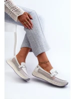 Damskie Skórzane Mokasyny D&A TW210 Białe