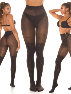 Dámske sexy pančuchy "Hearts" SH6718 čierne - In-StyleFashion