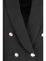Elegantné čierne dámske sako so zlatými gombíkmi 480-1