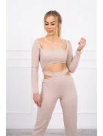 Súprava s blúzkou béžová