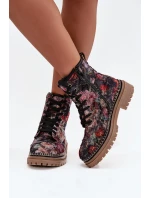 Wzorzyste Botki Damskie Ocieplane Artiker 57C1054 Czarne