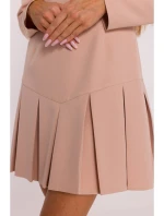 M872 Šaty s obrátenými záhybmi - béžové M872 Šaty s obrátenými záhybmi - béžové