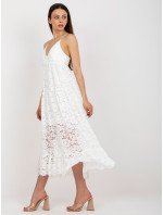 Biele letné šaty s volánom OCH BELLA