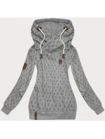 Tmavosivá vzorovaná dámska mikina (2304)