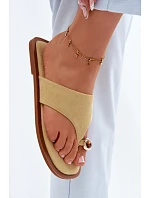 Dámské ploché žabky s ozdobným detailem Žluté Fedira