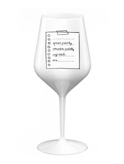 TEACHER'S NOTE BLOCK - biely nerozbitný pohár na víno 470 ml