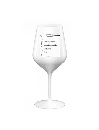 TEACHER'S NOTE BLOCK - biely nerozbitný pohár na víno 470 ml TEACHER'S NOTE BLOCK - biely nerozbitný pohár na víno 470 ml