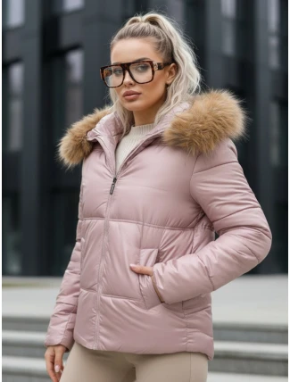 Dámska prešívaná zimná bunda SPARKLE pink FashionStreet TY5526 Dámska prešívaná zimná bunda SPARKLE pink FashionStreet TY5526