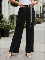 Dámske nohavice so širokými nohavicami, čierne, FashionStreet UY3073