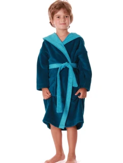 Detský župan Tampa duo s kapucňou 9159 petrol - Vestis