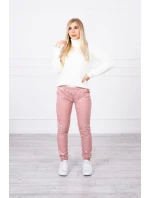 Dvojvrstvové velúrové nohavice tmavo ružové Dvojvrstvové velúrové nohavice tmavo ružové