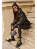 Śniegowce Damskie Na Grubej Podeszwie Wegańskie D.Franklin DFSH371007 Czarne