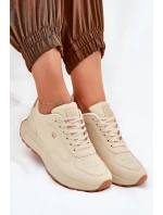 Lekkie Buty Sportowe Damskie Big Star RR274630 HI-POLY SYSTEM Beżowe