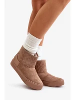 Snehové topánky so zipsom a kožušinou Big Star beige