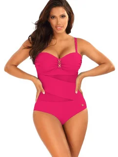 Dámske jednodielne plavky S8030D1-2d tm. ružové - Self