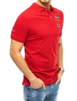 FashionStreet červené vyšívané polo tričko PX0432